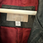 Women's Black Leather Belted Jacket